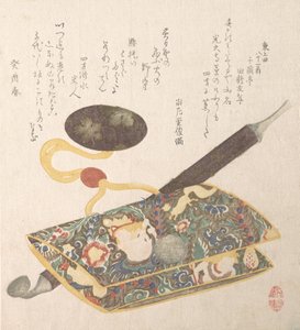 Tobakkspose og pipe, 1813. av Kubo Shunman
