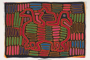 Skjortepanel (mola) (påført bomull) av Kuna Indian Culture