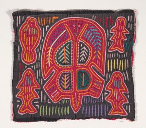Skjortepanel (mola) (påført bomull) av Kuna Indian Culture