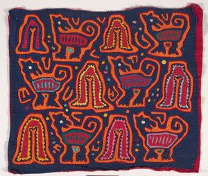 Skjortepanel (mola) (påført bomull) av Kuna Indian Culture
