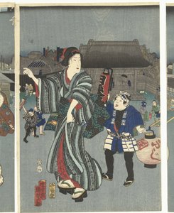 Tempelfestival av Kunisada (II) , Utagawa