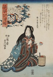 Ono no Komachi, fra serien Parodies of the Six Poetic Immortals Nazorae rokkasen, 1847-1852.
