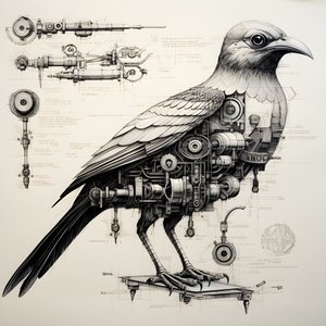 Steam mekaniske fugletegninger fra Da Vinci 1
