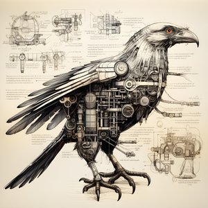 Steam mekaniske fugletegninger fra Da Vinci 2