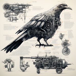 Steam mekaniske fugletegninger fra Da Vinci 3