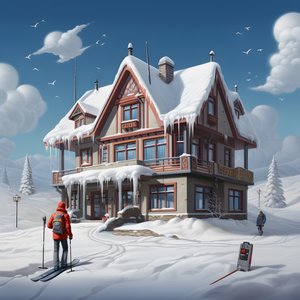 Et hus med skihatt 3