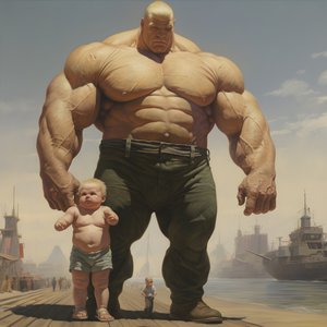 Skremmende og ekkel vektløfting steroid freak buff babe med stor muskuløs mann 3
