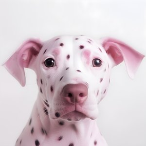 Fascinerende nærbilde av griserosa på hvitt dalmatiske dyreflekker i moirémønster 3