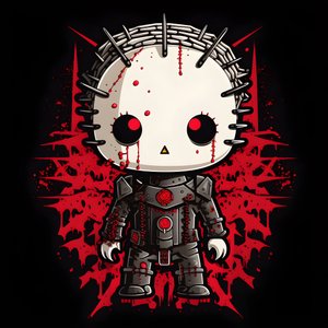 Hello Kitty als Pinhead skjortedesign 2