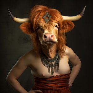 Highland Cow som Marilyn Monroe 1
