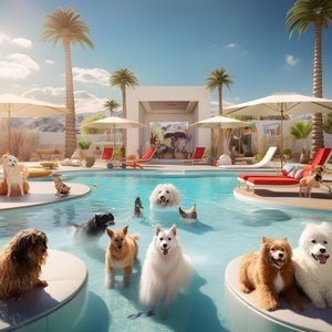 Hundebassengfest i Palm Springs 1