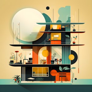 Moderne designgrafikk fra midten av århundret 1