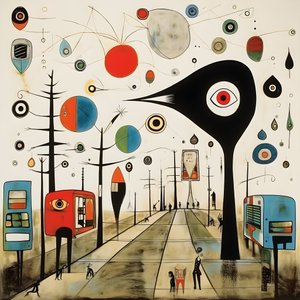 Surrealistiske illustrasjoner av Joan Miró. 1