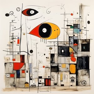 Surrealistiske illustrasjoner av Joan Miró. 3