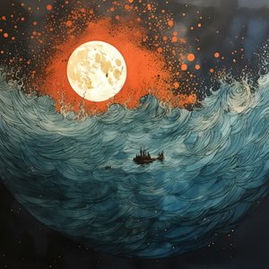 To båter gled lydløst gjennom blekkaktig vann mot den virvlende Charybdis, fullmånen det eneste lyset i Nordsjøens tomme verden. 1