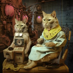 To antropomorfe katter, tomcat og katt, Kubrickian Synthetic 2