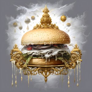 en hvit marmor burger 1
