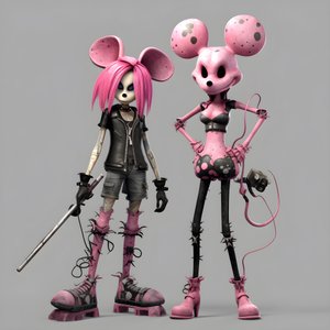 mareritt før jul punk rosa minnie og mickey mouse 3