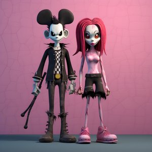 mareritt før jul punk rosa minnie og mickey mouse 4th