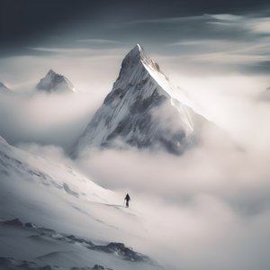 to personer på ski over et overskyet fjell 1