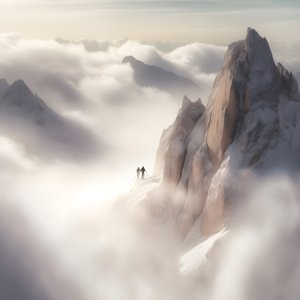 to personer på ski over et overskyet fjell 2