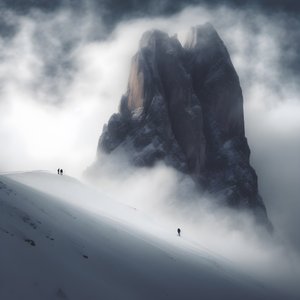to personer på ski over et overskyet fjell 3