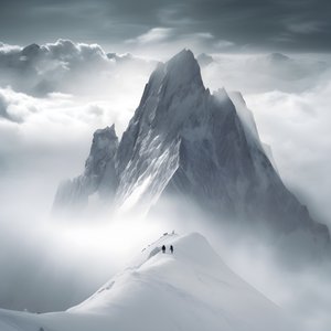 to personer på ski over et overskyet fjell 4