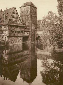 Nurnberg, Der Henkersteg; Nürnberg, "Henkersteg" (s/hvitt-bilde) av Kurt Hielscher