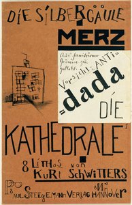 Omslag til "Die Kathedrale" av Kurt Schwitters, utgitt ca. 1920 av Kurt Schwitters