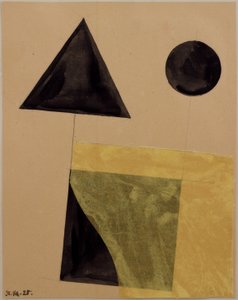 Konstruksjon med trekant, firkant og kompass av Kurt Schwitters