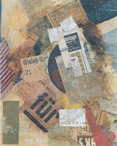 Merz 94 grønn flekk, 1920 av Kurt Schwitters
