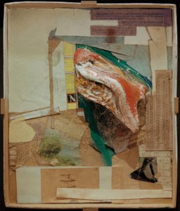 Uten tittel (bilde med rotved eller komposisjon med boks) av Kurt Schwitters