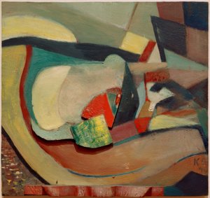 Avlastning med rød fot av Kurt Schwitters