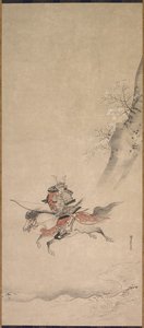 En samurai på hesteryggen av Kusumi Morikage