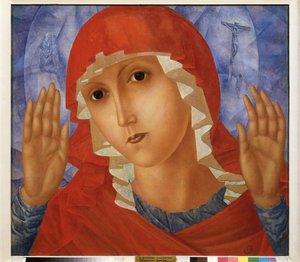 Medfølelsens jomfru. Maleri av Kuzma Sergeevich Petrov Vodkin (Petrov-Vodkin) (Kouzma Petrov Vodkin) (Petrov-Vodkin) (1878-1939), olje på lerret av Kuzma Sergeevich Petrov Vodkin