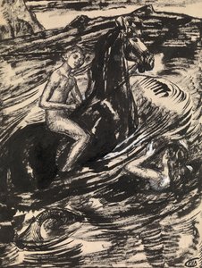 Illustrasjon for The Princess of the Tide av Mikhail Lermontov av Kuzma Sergeevich Petrov Vodkin