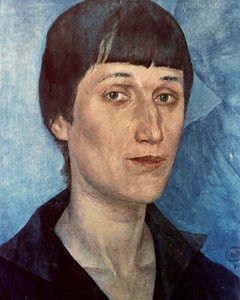 Portrett av Anna Akhmatova, russisk poet av Kuzma Sergeevich Petrov Vodkin