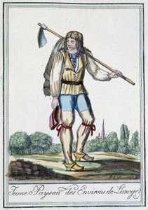 Ung bonde fra omgivelsene til Limoges - i "" Encyclopédie des voyages"" av J. Grasset St Sauveur, Deron, Paris