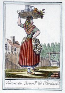 Milkmaid fra rundt Bordeaux - i "" Encyclopedia of Travels"" av J. Grasset St Sauveur, Deron, Paris
