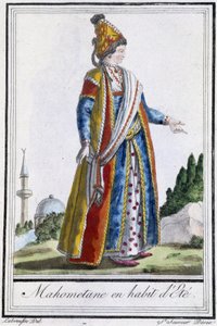 Mahometane i sommerkjole - i "" Encyclopedia of travels"" av J. Grasset St Sauveur, red. Deroy, Paris