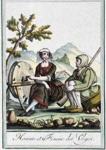 Mann og kvinne fra Vosges - i "" Encyclopedia of travels"" av J. Grasset St Sauveur, Deron, Paris av L.F. Labrousse