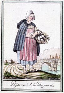Bondekvinne fra Angoumois - i "" Encyclopedia of Travels"" av J. Grasset St Sauveur, Deron, Paris av L.F. Labrousse