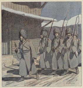 Russisk patrulje i Port Arthur av L. Malespine