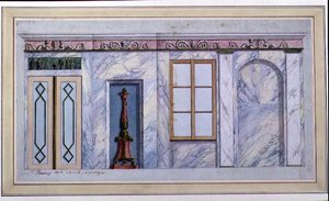 Design for et interiør i Empire Dining Room av L. Raoux