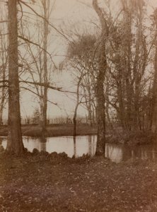 Album fra første verdenskrig i Friuli-Venezia Giulia: dammen i parken til Villa Brazza, krigssykehuset n. 17, Soleschiano Manzano av L. Verdiani
