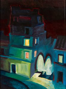 Nocturne (olje om bord) av Lachlan Goudie
