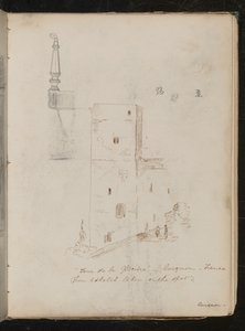 Studie av et bordben, arkitektonisk studie, ?Tour de la glacine - avignon - Frankrike av Lady Butler