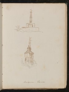 To arkitektoniske studier av monumenter, plassering kjent som "avignon - Frankrike" av Lady Butler