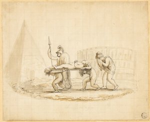 Putti iverksetter romersk begravelsesprosesjon av Lady Diana Beauclerk
