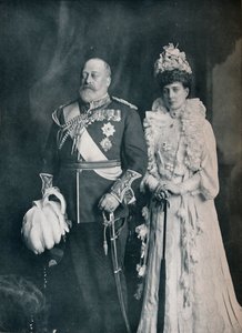 Kong Edward VII med dronning Alexandra, c1908 1911 av Lafayette